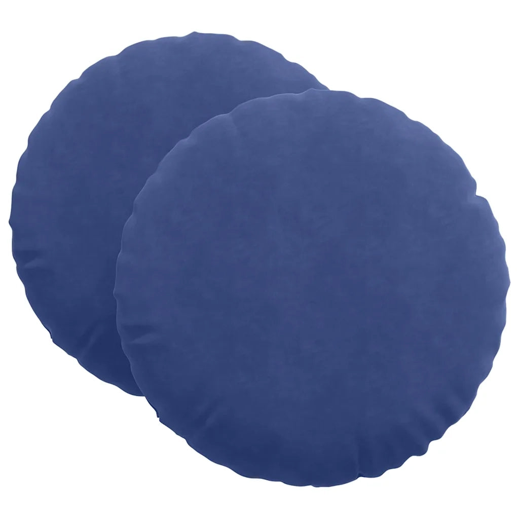 Cuscini per Seduta 2 pcs Blu Polizia Ø60 x 21 cm Velluto