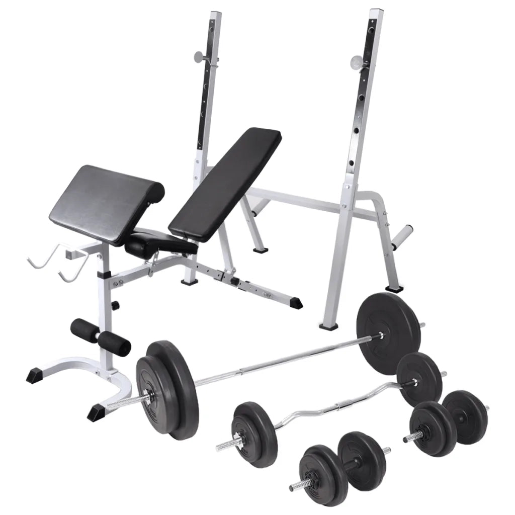 Panca Multifunzione con Rack Bilanciere e Set Manubri 90 kg cod mxl 58131