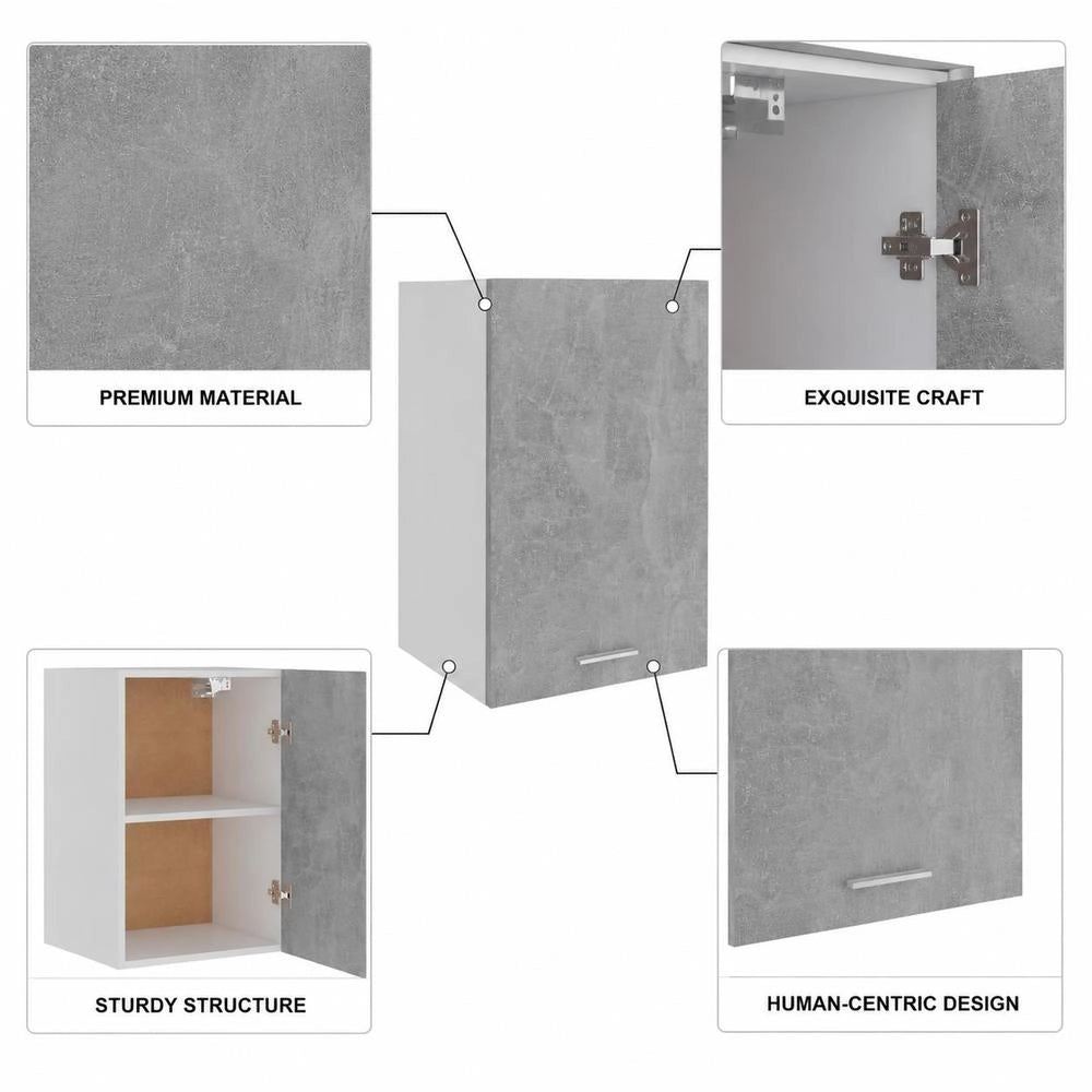 Lyon Wall Cabinet, Concrete Grey, 39.5x31x60 Cm, Wood-based Material