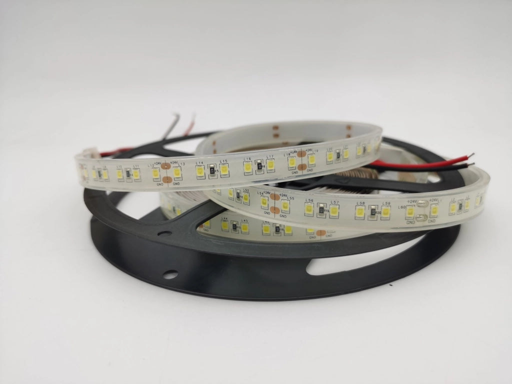 STRIP LED COB 2835 DC24V IN KAPTON E SILICONE 120 LED PER MT 18W PER MT 2258LM PER MT 6000K IP68 1,2X500X0,4CM