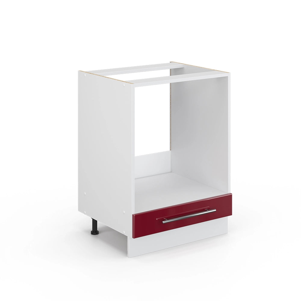 Mobile per forno da incasso Fame-Line Bordeaux lucido/Bianco 60 cm senza piano di lavoro Vicco