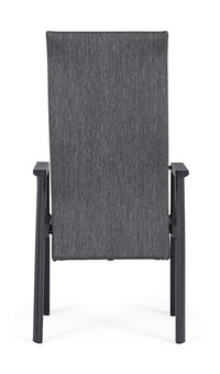 Set 4 Sedie con Braccioli da Giardino 59.5x72x111 cm in Alluminio Ethan Antracite