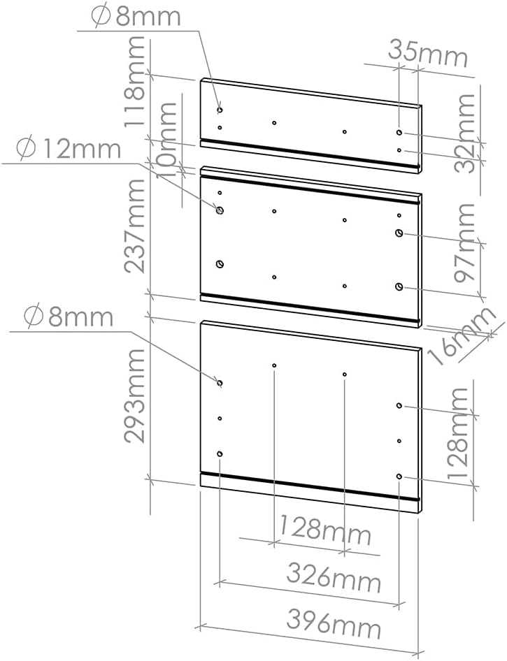 Frontale cucina R-Line, Bianco casa di campagna, 39.6 x 71.3 cm frontale del mobile per mobile base con cassetti