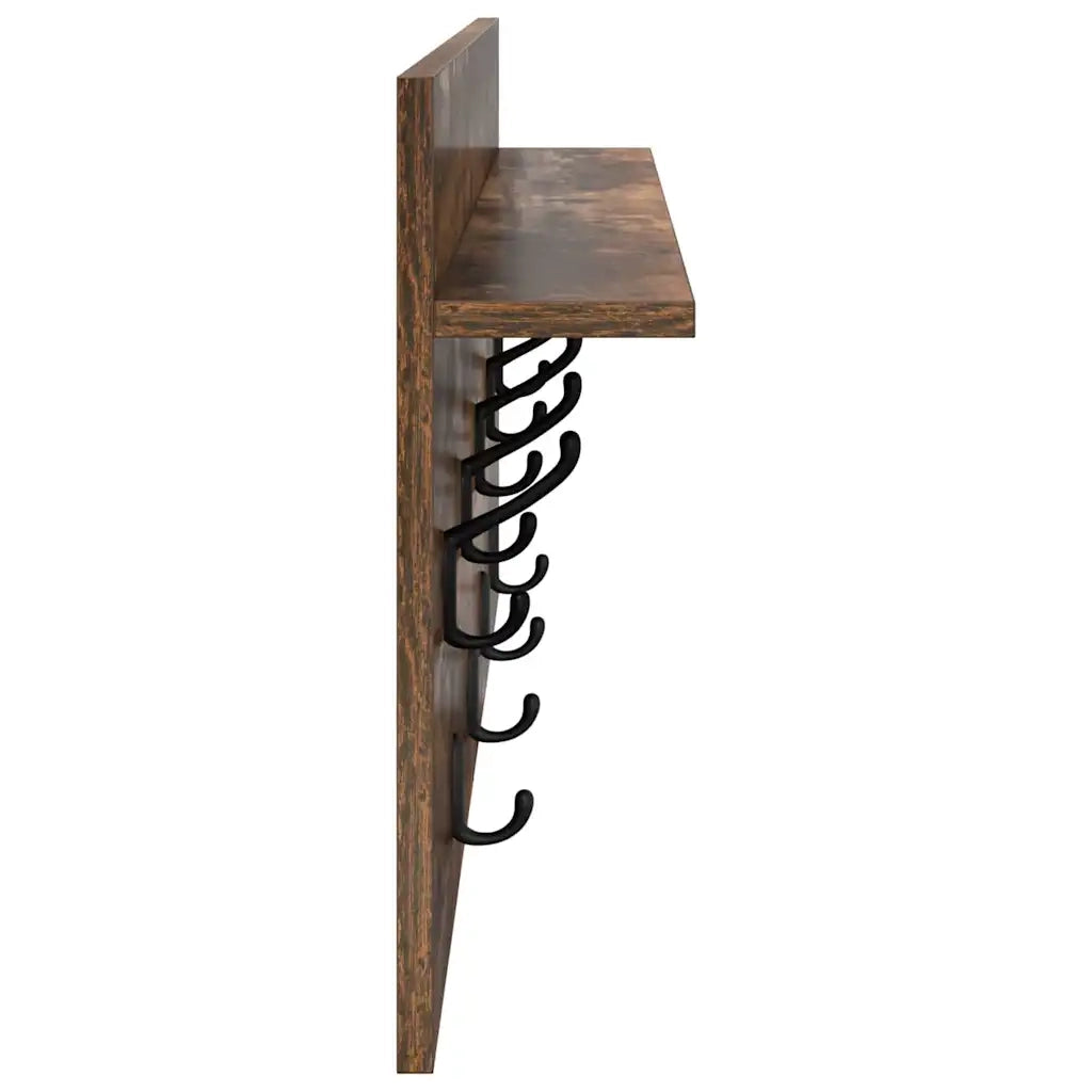 Appendiabiti a muro A parete Rovere fumé 80 x 40 x 12 cm 874439