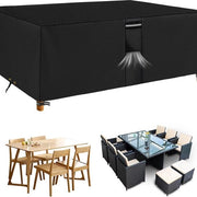 Set di ombrelloni per giardino, impermeabile, 213 x 132 x 70 cm, duraturo, 600D Oxford-pvc, trattamento respirante per set di mobili (nero, 213 x 132 x 70 cm)