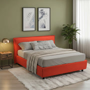 Bronte, Letto Alla Francese Sfoderabile Made in Italy, Arancione