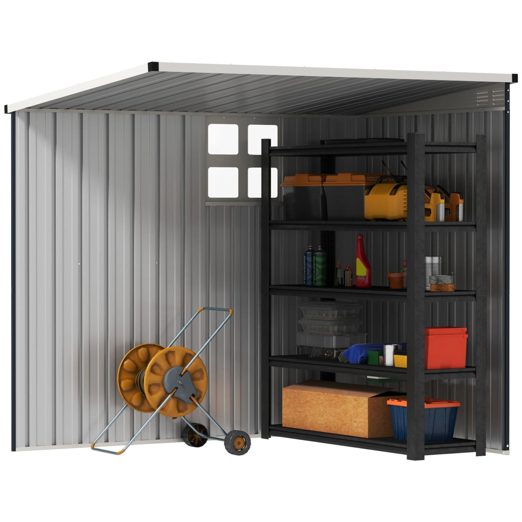 Casetta da Giardino in Acciaio ¨C Zephmum ¨C Grigio Scuro 120x190 cm