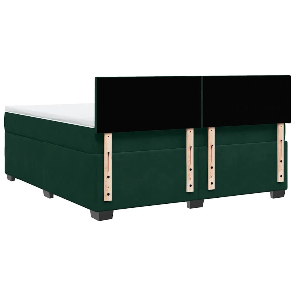 vidaXL Giroletto a Molle con Materasso Verde Scuro 180x200 cm Velluto