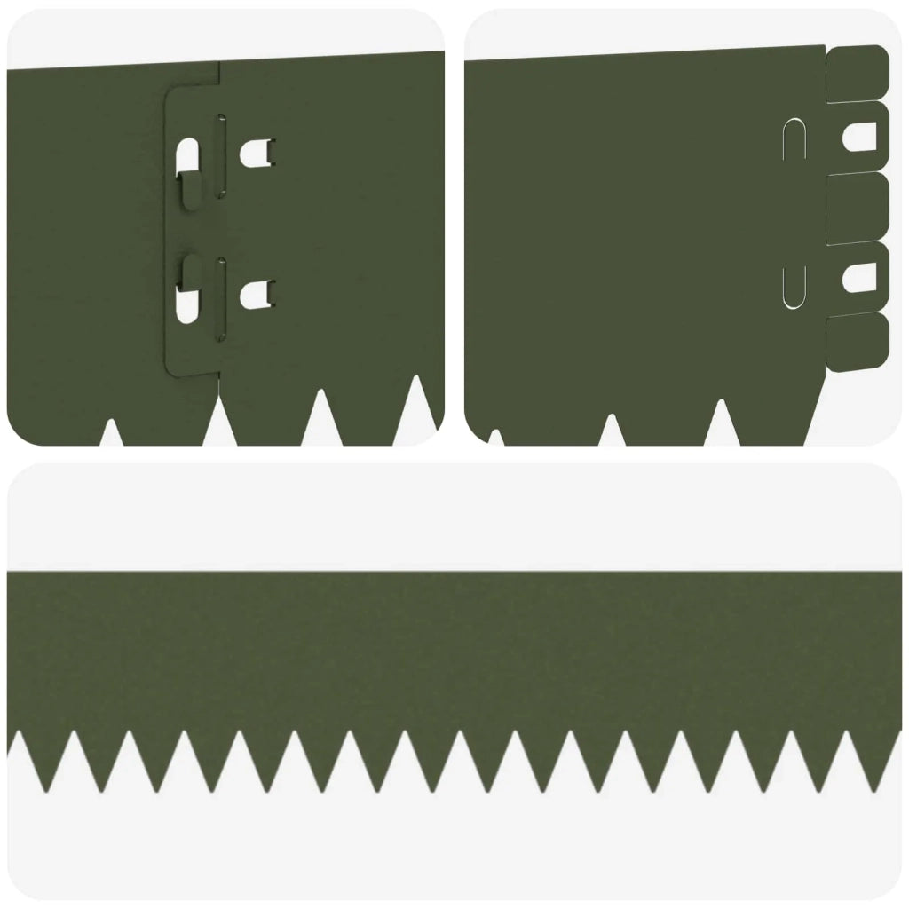 Bordura per Prato 20 pcs 103 x 10 cm Acciaio Verde Oliva 8008433