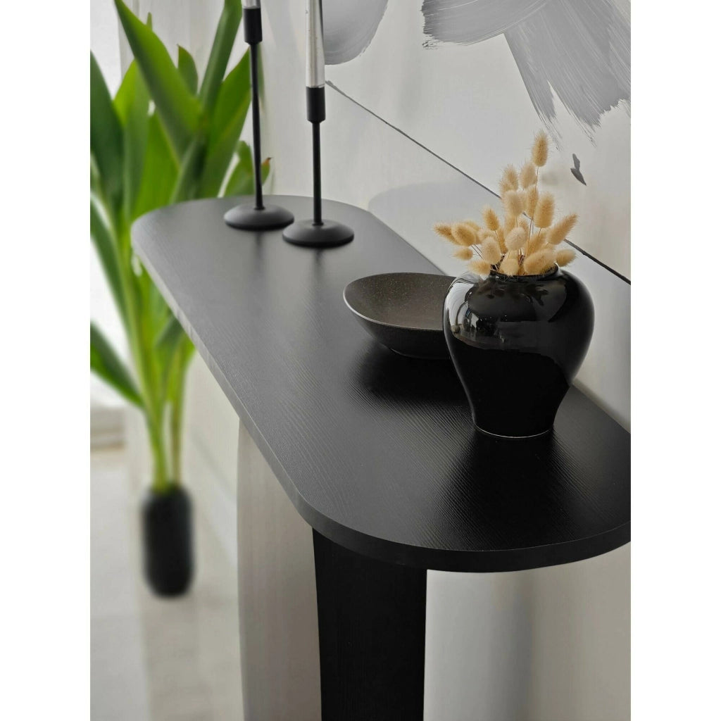 Consolle Assuntina, Tavolo multiuso, Mobiletto d'appoggio, Scrivania da corridoio, 100x30h81 cm, Antracite