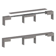 Panca Quedan, Set di 2 sedute per tavolo da pranzo, Panche allungabili, 290x25h45 cm, Grigio