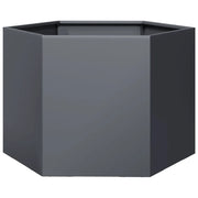 Fioriera | Cassetta per fiori | Vaso da Giardino Antracite Esagono 69x60x45 cm in Acciaio
