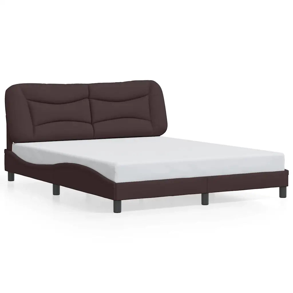 Giroletto senza Materasso Hvar Marrone Scuro 160x200 cm Tessuto 3207782