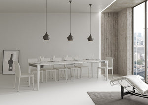 Consolle Allungabile 90-300x40x77 cm in Nobilitato Bianco