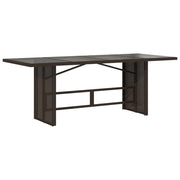 Tavolo Giardino | Tavolino da esterno Piano Vetro Marrone 190x80x74cm Polyrattan