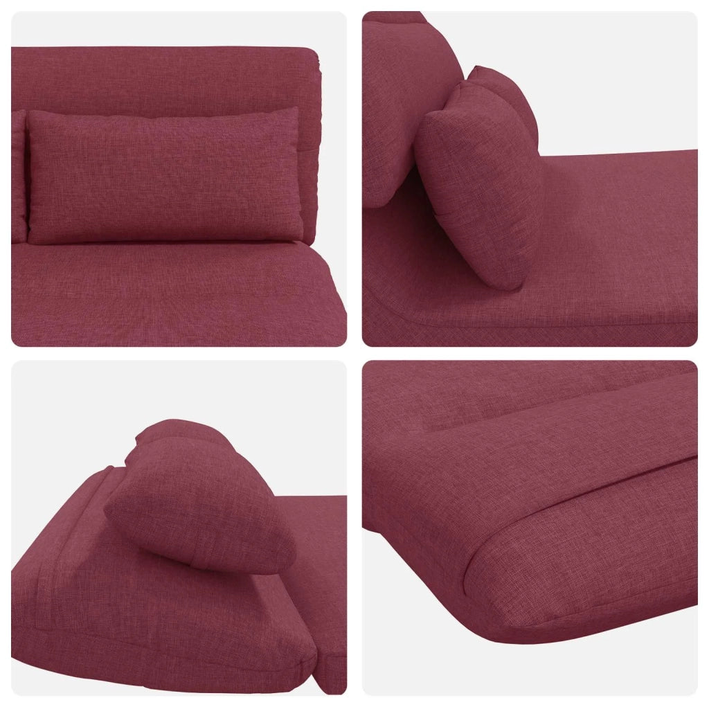 Sedia da Pavimento Rosso Vino 110 x 82 x 55 cm Tessuto 42028205
