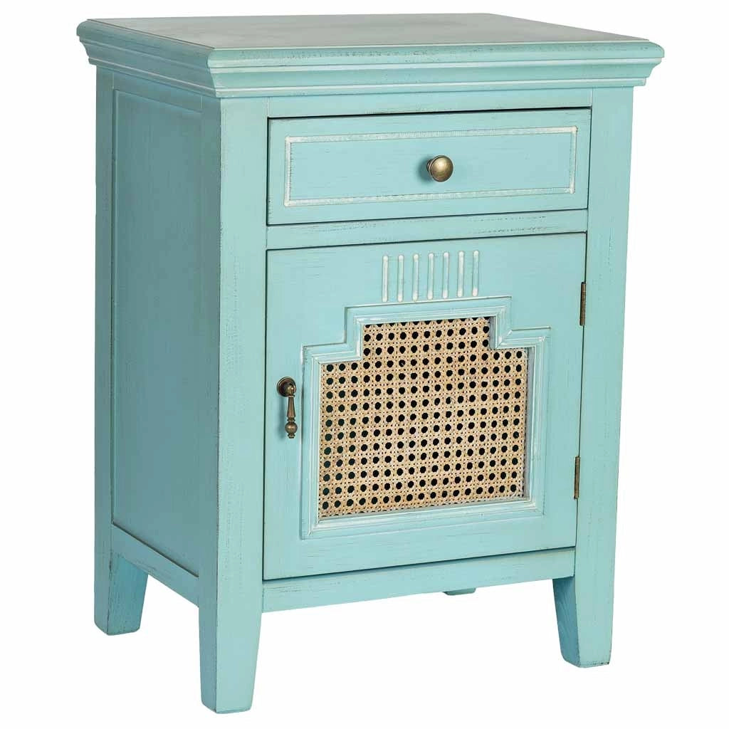 Comodino in legno con 1 anta e 1 cassetto 50x36x66,5h cm