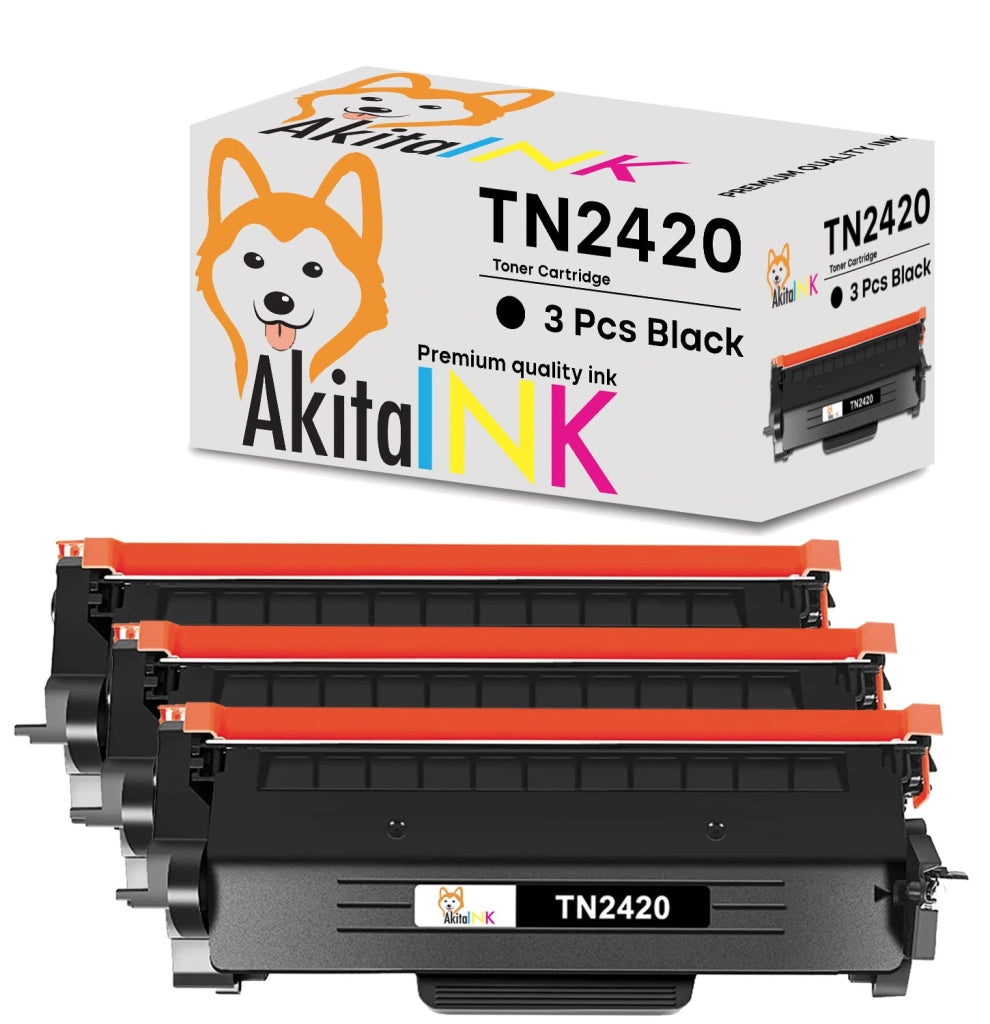 Akitaink Kit 3 Toner TN2420 Compatibili Brother 3000 Stampe