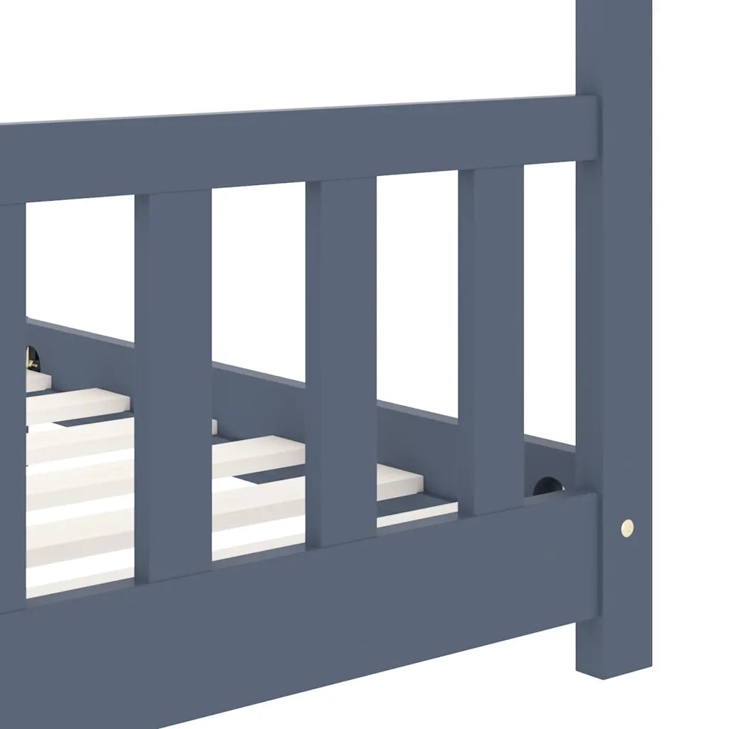 Giroletto per Bambini | Letto Infantile | Lettino Grigio in Massello di Pino 90x200 cm