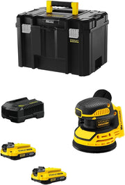 Levigatrice Roto-orbitale STANLEY FatMax SFMCW220D2T (2 Batterie 2,0 Ah + Caricabatteria + TSTAK VI)