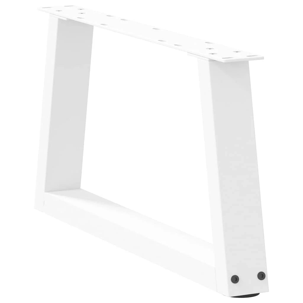 Set di 2 gambe per tavolino da caffè a forma di V 70 x 31 cm con piedini regolabili design moderno acciaio bianco 02_0056833