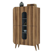 Madia Paularo, Credenza 7 Ripiani, 93x32x144h cm Marrone Noce