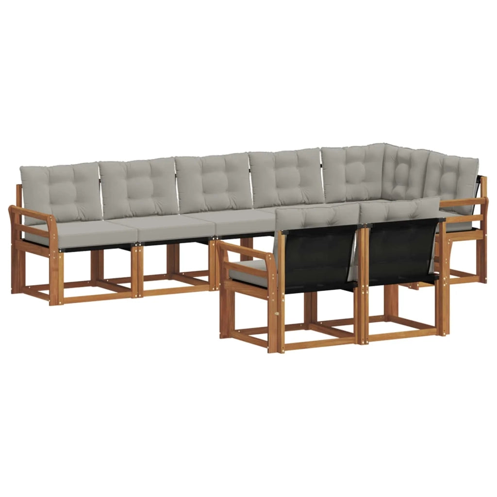 Set di divani da esterno 8 pcs Grigio Naturale e Chiaro 3368786