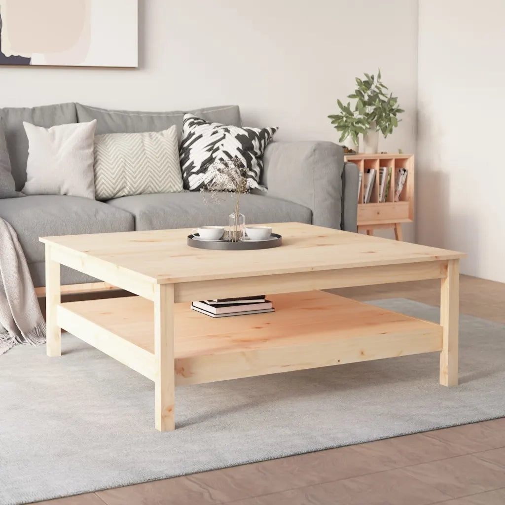 Tavolino da Salotto 100x100x40 cm Legno Massello di Pino cod mxl 29742