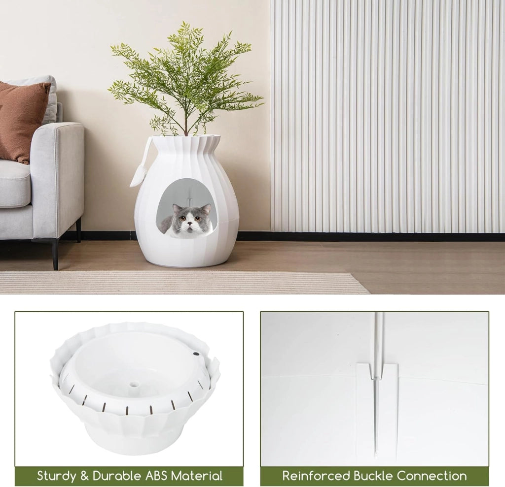 Lettiera per gatti con pala, lettiera per gatti con rimozione intelligente degli odori, XXL con tenda per porta, ciottoli, per soggiorno, camera da letto, angolo