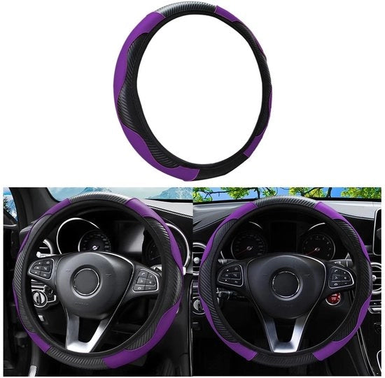 Sedile Guida Antiscivolo - Resistente al Calore - Pelle Microfibra - Diametro 37-38 cm - Flessibile - Adatto per Accessori Auto - Copertura Sedile Guida