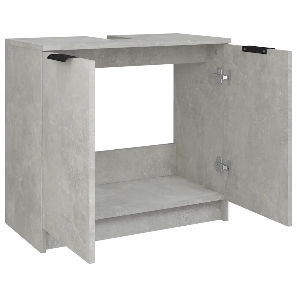Mobile Bagno Grigio Cemento 64,5x33,5x59cm in Legno Multistrato cod mxl 40673