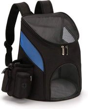 Borsa portadog per viaggi e passeggiate fino a 3 kg - nero-azzurro