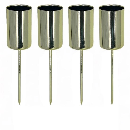 Supporto per candele da tavolo 4 pezzi - Reggisigari per candele - Fiammifero - Supporto metallico - Ø 2,5 cm - 9 cm alto