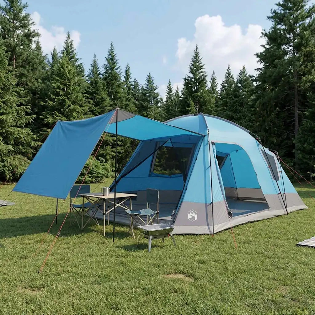 Tenda Capanna con tetto Blu 12-Persone Poliestere e Acciaio 42028572