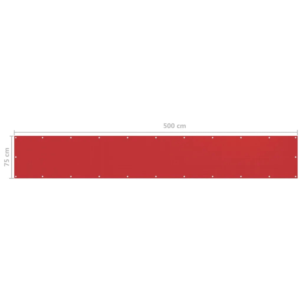 Paravento da Balcone | Schermo Frangivista per Balcone Rosso 75x500 cm in HDPE