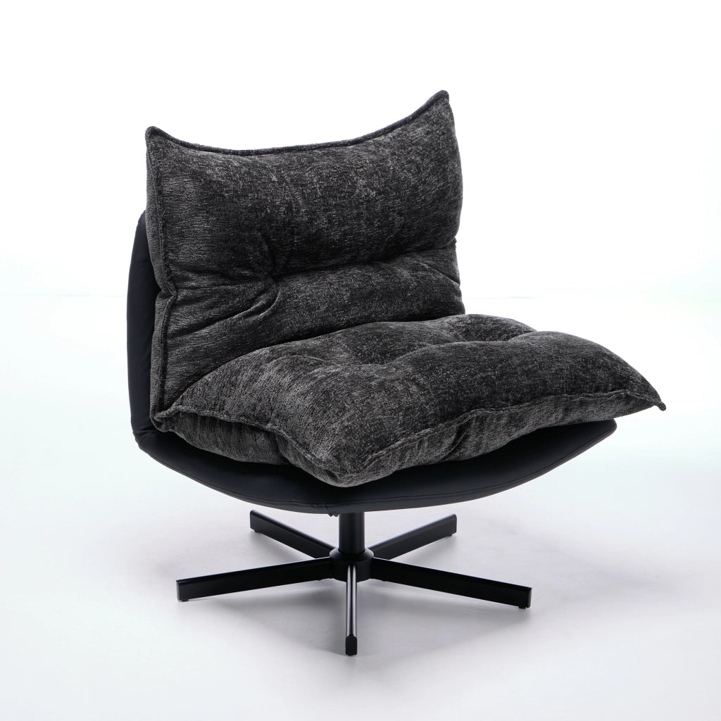 POLTRONA Girevole con schienale regolabile 72x60x44 cm Nero Grigio