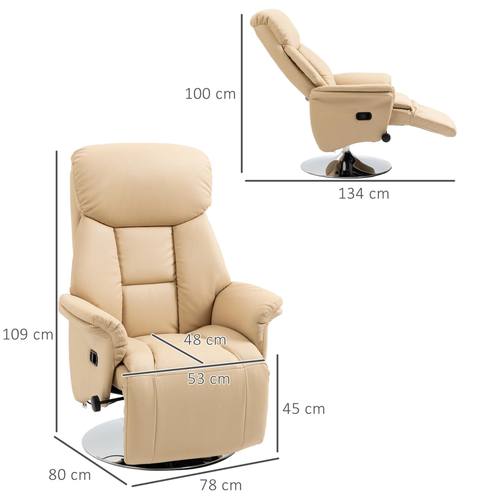 Poltrona Relax Massaggiante Reclinabile ¨C Zephmum ¨C Beige Similpelle 78x80x109