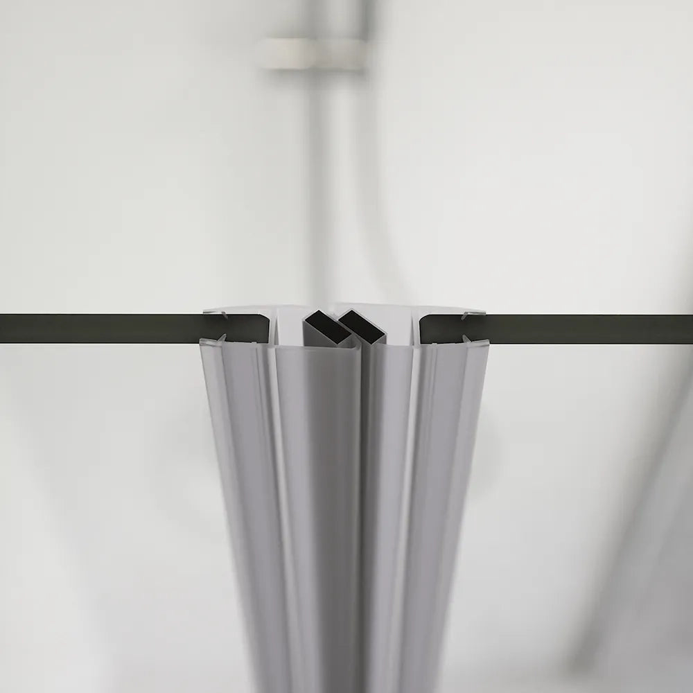 Box doccia 90x70cm con apertura saloon e parete fissa, profili cromati e vetro da 6mm trasparente h195 | Elba