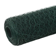 Recinzione in Rete per Pollaio in Acciaio e PVC 25x1,5 m Verde 143267