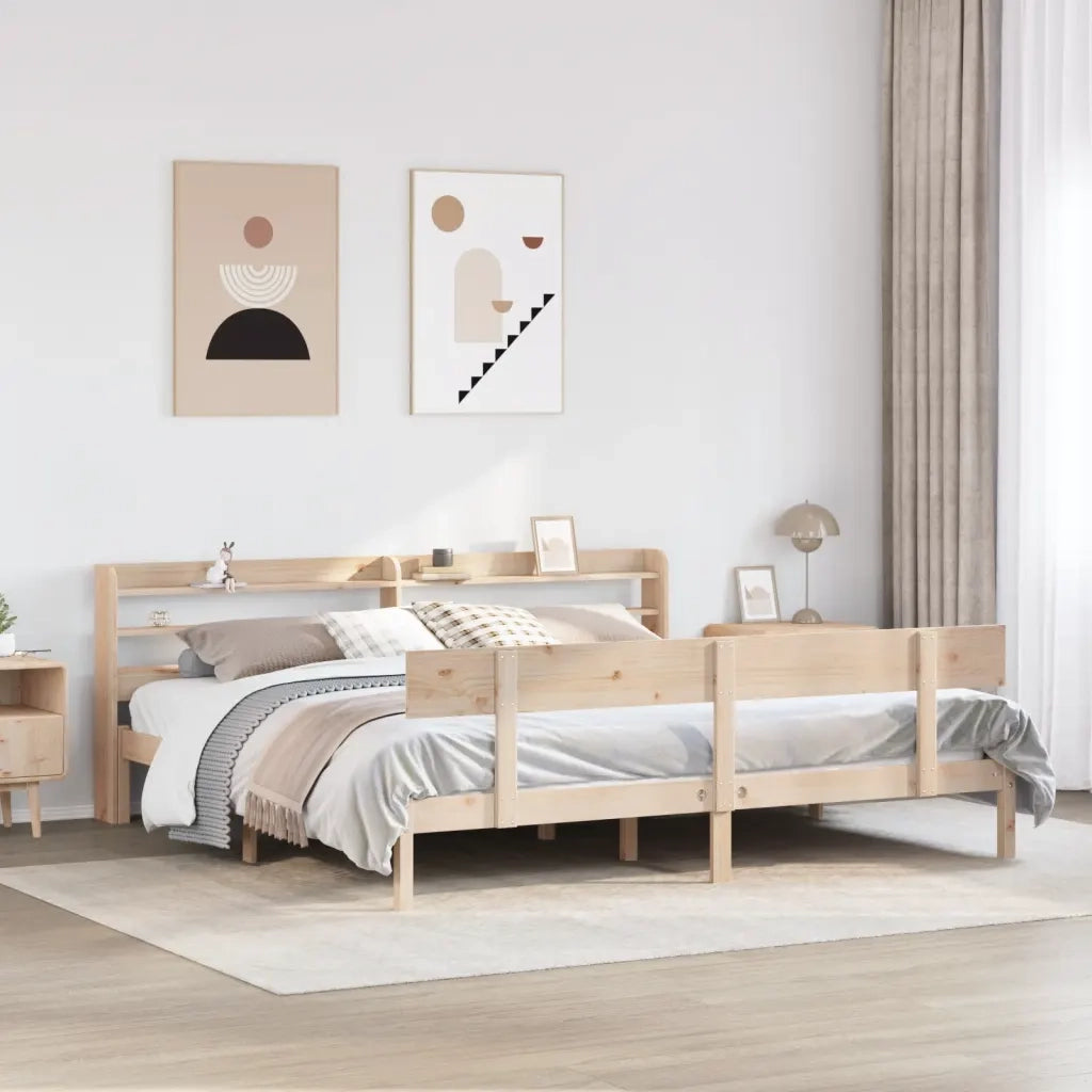Letto senza Materasso-Struttura Letto 180x200 cm in Legno Massello di Pino 169466