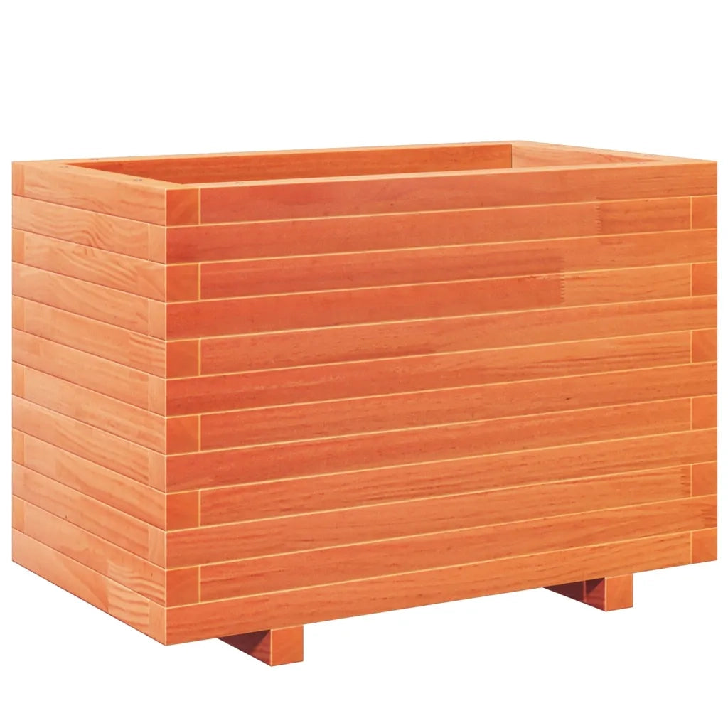Fioriera Giardino-Vaso da Esterno-Contenitore per Piante Marrone Cera 70x40x49,5cm Legno Massello Pino 560212