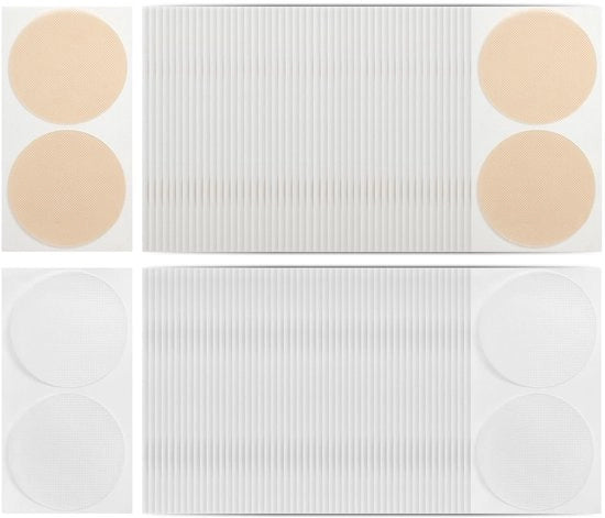 Tepelstickers in Paire 100 - Color della Pelle/ Bianco - Diametro 3,5 cm - Adesivi per Respirazione - Leggeri - Comfortevoli - Adesivi per Seno