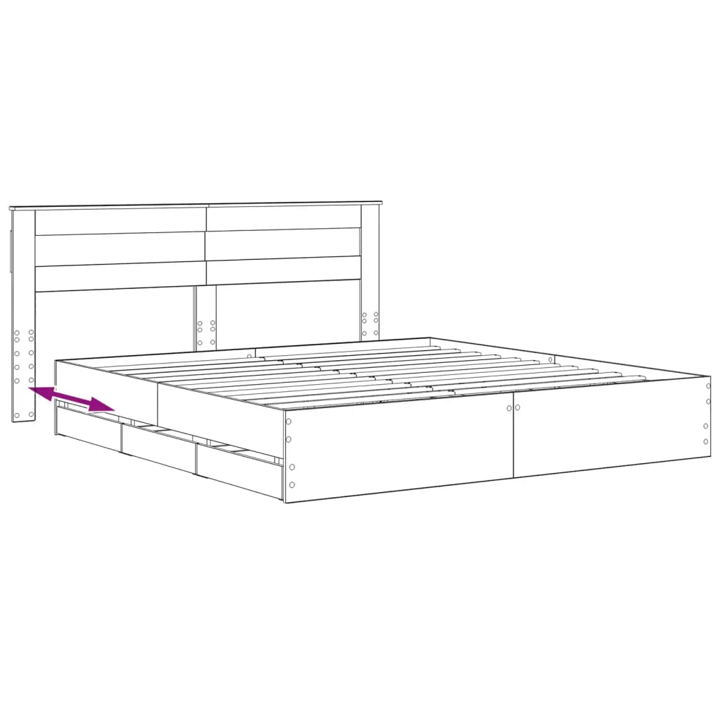 Bed Frame with Storage and Headboard Artisan Oak 180 x 200 cm 3445824