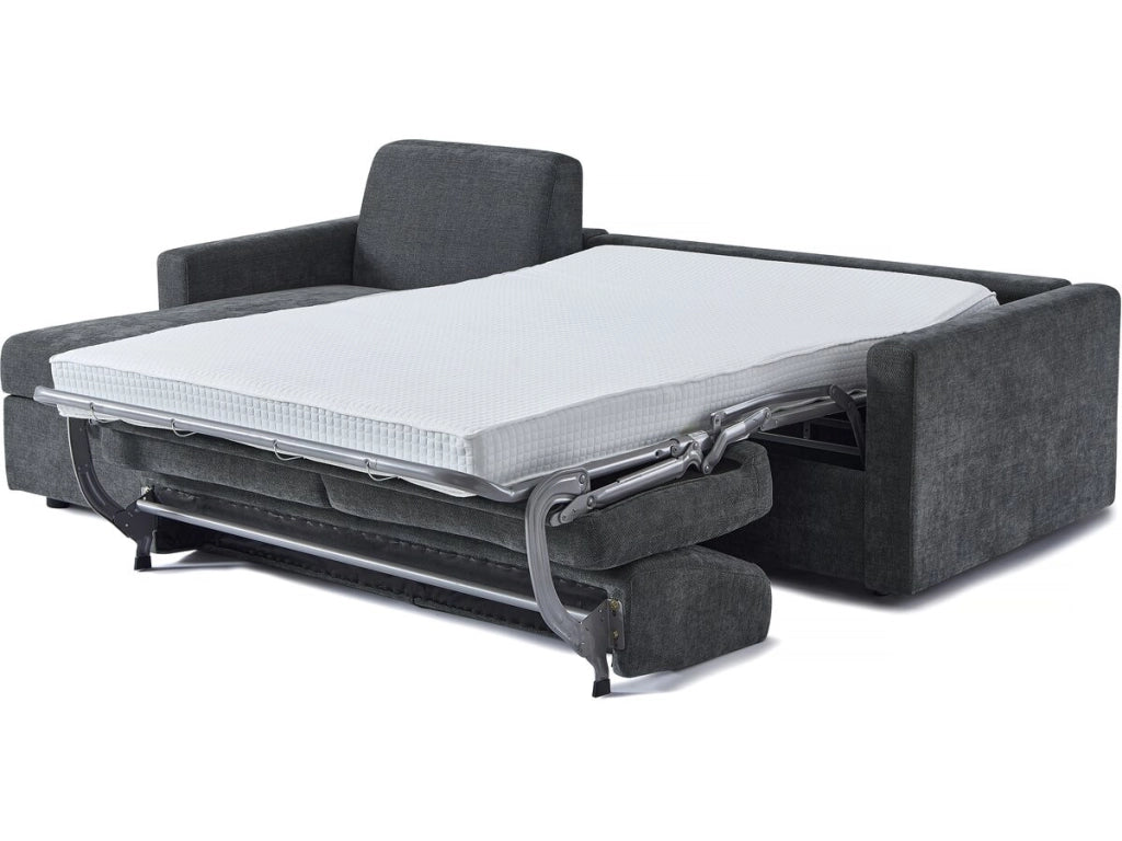 Divano angolare reversibile ed express trasformabile in tessuto "Celia" - 3 posti - Grigio