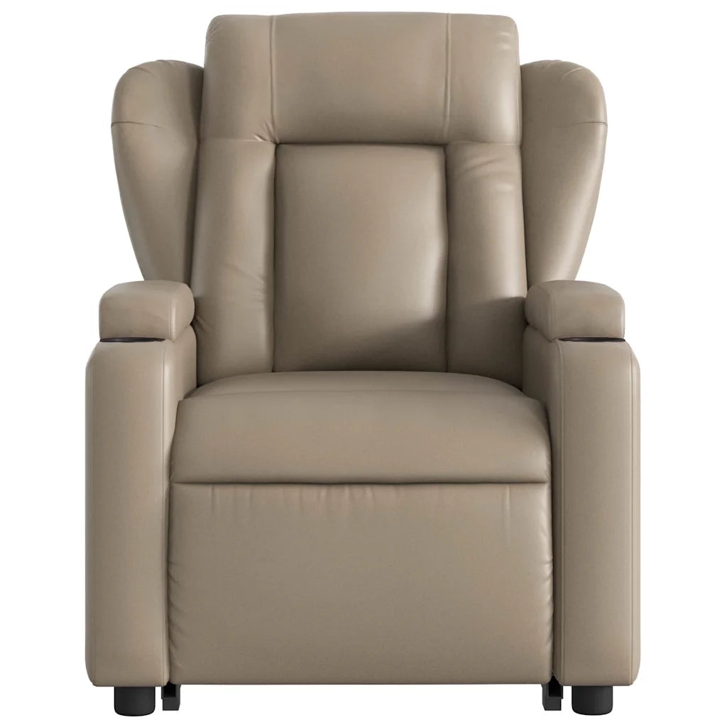Poltrona Alzapersone Massaggi Reclinabile Cappuccino Similpelle 3204557
