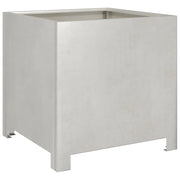 Fioriera rialzata per piante fiori terrazza giardino 40 x 40 x 40 cm acciaio inox argento 02_0037545