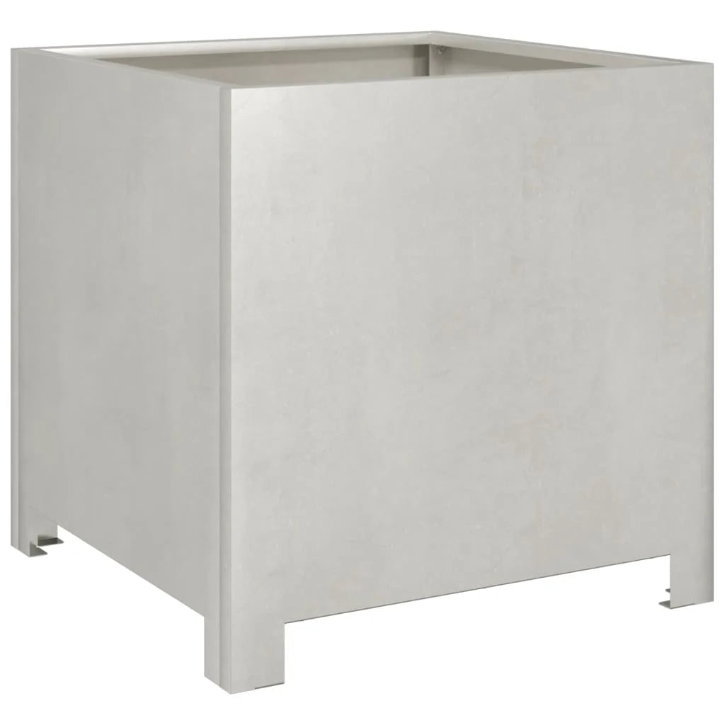 Fioriera rialzata per piante fiori terrazza giardino 40 x 40 x 40 cm acciaio inox argento 02_0037545