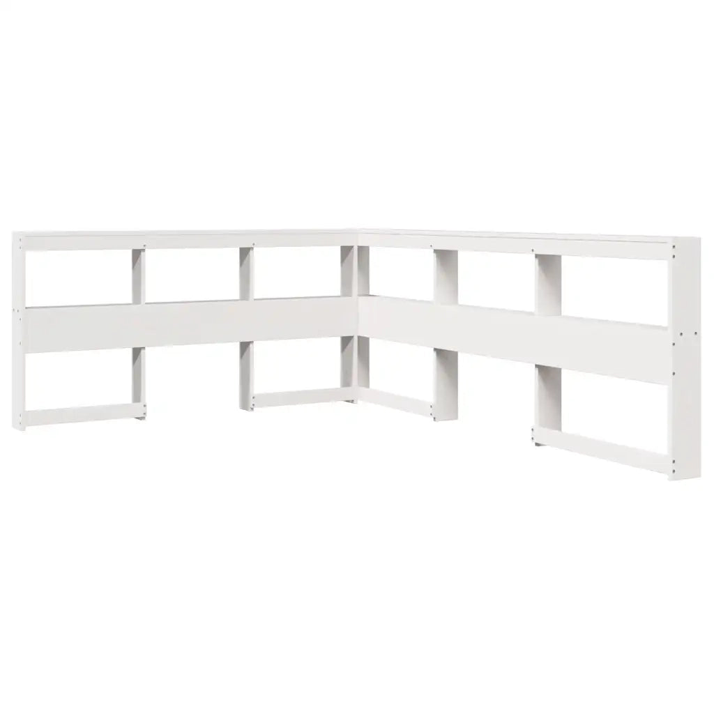 Letto Libreria senza Materasso-Struttura Letto con contenitore Bianco 140x200 cm Legno di Pino 633520