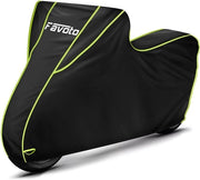 Motorhoes 300D con strisce riflettenti lunghe (265x105x125cm, nero-verde)