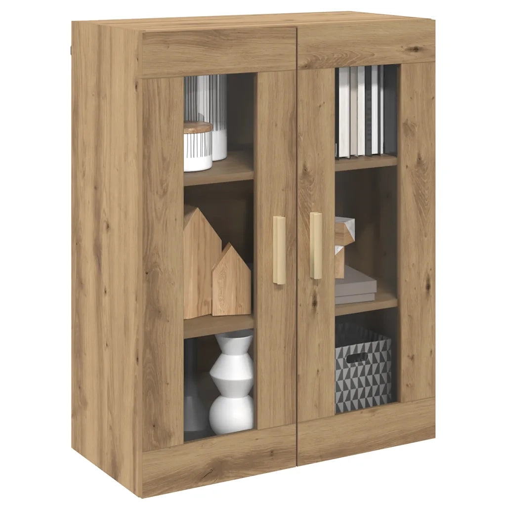 Armadietto Pensile a Parete Rovere Artigianale 69,5x34x90 cm 857044